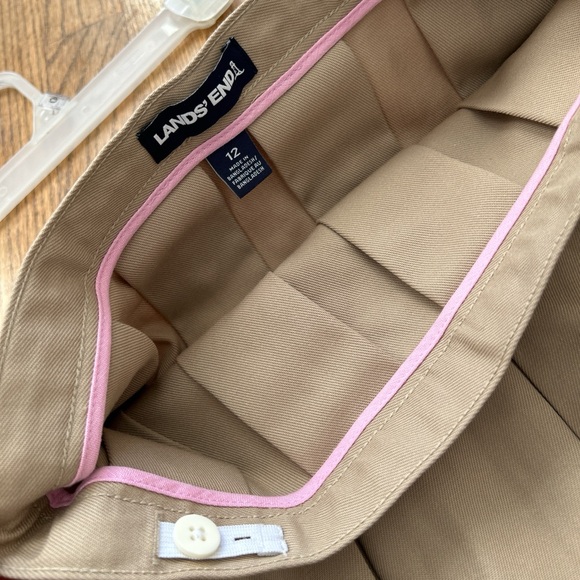 Lands end school uniform khaki  box pleat pleated  skirt #schooluniform #skirt - Picture 6 of 6